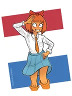 artist:yaboyaj blue_eyes boot boots dutch_flag freckles french_flag meta:general_fanart mymy orange_hair skirt tie // 2982x3976 // 808KB