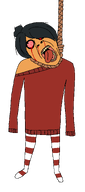 ack anti_ongezellig bloodshot_eyes clothes crying dead full_body hair hanging maya ongezellig orange_skin rope soyjak stubble suicide tongue tranny transparent_background variant:bernd yellow_teeth // 1197x2709 // 57KB