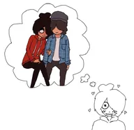 artist:nitrous.huffer blushing epke hearts maya meta:general_fanart thought_bubble white_void // 750x730 // 68KB