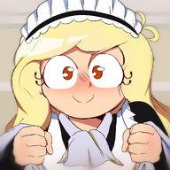apron artist:ghanshan blonde_hair brown_eyes coco dress hat maid meta:general_fanart ruffled_cap // 1791x1791 // 1.1MB