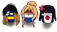 black_hair blonde_hair cleo countryball cucacoa dutch_flag eiko flag flag:curacoa flag:japan flag:netherlands flag_of_cucacoa flag_of_japan flag_of_the_netherland flower flower_in_hair hair_bun japanese_flag meta:general_fanart partially_dyed_hair unknown_artist white_void yfke // 1920x1080 // 789KB