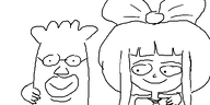 black_and_white crossover dilbert_(dilbert) hug looking_at_viewer meta:general_fanart mspaint mymy sketch smiling // 500x250 // 17KB