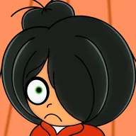 frown green_eyes hair_bun hair_covering_eye hair_over_eye hair_over_eye_(maya) hoodie looking_at_viewer maya meta:general_fanart unknown_artist // 2048x2048 // 934KB