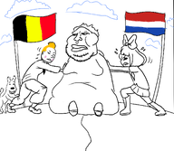 artist:huwabag belgian_flag border clouds dutch_flag meta:rijkskunst mymy snowy tintin_(character) // 1238x1075 // 175KB