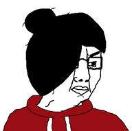 angry closed_mouth clothes glasses hair hoodie maya ongezellig soyjak variant:chudjak // 1030x1024 // 26KB