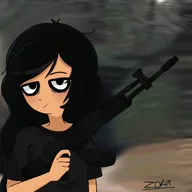 gun looking_at_viewer maya meme meta:general_fanart milktag_(proper) rifle sam_hyde smiling sstag zorinhakekk_(artist) // 1200x1200 // 91KB
