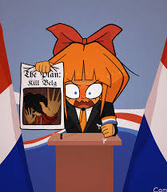 armband bow dutch_flag maya mymy open_mouth orange_hair text // 209x241 // 63KB