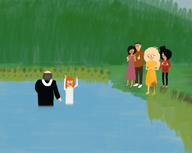 baptism church coco lake maya minister mymy nature outdoors painting ravi soei // 2090x1664 // 5.3MB