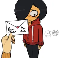 anke artist:thefleshisdead coco english hair_covering_eye hair_over_eye hair_over_eye_(maya) hoodie lesbian letter love_letter maya meta:general_fanart text variant:peeb white_void yuri yuribait yuricoal // 2048x2034 // 175KB