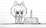 artist:entiral birthday birthday_cake birthday_candle bow cake candel candle fire meta:rijkskunst mymy no_freckles open_mouth pencil_(medium) plate table // 1080x668 // 317KB