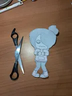 hair_bun hoodie irl maya meta:general_fanart nervous paper photo scissors shoe shoes table unknown_artist // 3060x4080 // 458KB