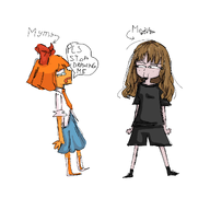 artist:memesaro bow english_text meta:general_fanart mymy niggerwiggle occoal skirt text tie white_void // 1280x1280 // 363KB