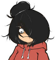 artist:chefharts chewing_hair eating_hair looking_at_something maya meta:general_fanart milktag_(minor) sweating trichophagia // 855x933 // 334KB