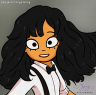artist:studio_massa beautiful black_hair bow_tie brown_eyes city_pop crossover Illustraties_(official) looking_at_viewer meme mymy no_freckles official_art petjeaf Plastic_Love_(song) pretty smiling text // 2398x2368 // 3.4MB