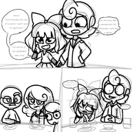 artist:coco_puppington bert bow bowl coat cup english_text mustache mymy no_freckles plate raised_eyebrow raised_eyebrows skirt text // 1280x1280 // 263KB