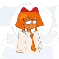 artist:glitteryhooves beard bow glasses meta:general_fanart mymy orange_hair pillow tie // 1280x1280 // 91KB