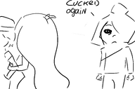 black_and_white coco cuck cucked cucked_again cuckold english_text eye_bags frown hair_bun maya meta:general_fanart smexymachamp_(artist) text white_void // 4093x2715 // 630KB