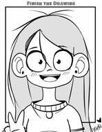 black_and_white drawing happy maya meta:general_fanart peace_sign smiling text // 350x453 // 95KB