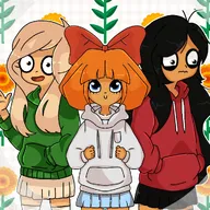 :D artist:zora black_hair blonde_hair blue_eyes bow brown_eyes closed_mouth coco determined drawing eyelashes flower flowers freckles frown green_eyes hoodie hoodies looking_at_viewer looking_away looking_down maya meta:general_fanart mymy open_mouth orange_hair skirt skirts smile smiling stary_eyes sunflower sweater ZMTFU zorinhakekk_(artist) // 1024x1024 // 225KB