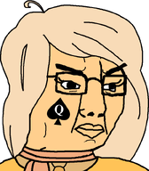 angry bbc clothes coco female glasses hair ongezellig queen_of_spades scarf soyjak tattoo variant:chudjak // 700x800 // 37KB