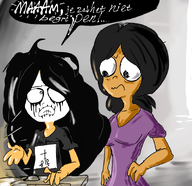 annoyed Artist:cheeserjin browsing dutch_text goth maya meta:general_fanart milktag_(minor) soei // 914x885 // 608KB
