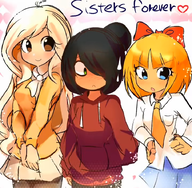 artist:2creampuffs coco heart maya meta:general_fanart mymy niggerwiggle text trio // 720x705 // 643KB