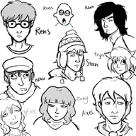 adam artist:craig_cumberdale axel beanie beanie_with_earflaps drawing hat henk koos meta:general_fanart no_color rens stan tryn yfke zoey // 720x720 // 75KB