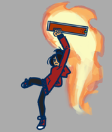 artist:Ruben black_hair fire hoodie maya meta:general_fanart single_color_background single_colour_background USB // 581x681 // 138KB