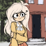artist:kkkillme blonde_hair coco door gemtag Hairclip meta:general_fanart skirt smile stairs tree window windows // 1024x1024 // 1.3MB