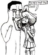 artist:yosack_jaki black_hair boot boots bow chud chud_x_mymy cry crying english_text freckles glasses meta:rijkskunst mymy needs_dutch_tag question_mark speech_bubble speech_bubbles tear tears text text_bubble text_bubbles tie variant:chudjak white_void // 748x873 // 106KB