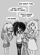 artist:lildrawingboy black_and_white coco english_text hoodie impied_maya_abuse maya meta:general_fanart mymy necklace text // 537x729 // 125KB