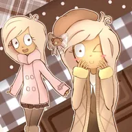 alternate_outfit artist:potgietereff blush coat coco hat looking_at_viewer meta:general_fanart one_eye_closed smiling teddy_beart // 1280x1280 // 198KB