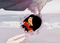 beach green_eyes hair_covering_eye hair_over_eye hair_over_eye_(maya) hand hari_down hoodie maya meta:general_fanart Photo_as_background plush sea seagull stealing unknown_artist wave // 680x491 // 333KB