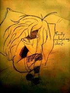 bed blood fondly_eulogizing_sleep gore maya meta:general_fanart pillow scar scribbles_on_face self_harm sleep sleeping text unknown_artist // 2250x3000 // 1.7MB