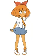 artist:lidlyarts blue_eyes bow freckles meta:general_fanart mymy orange_hair skirt standing tie // 1240x1748 // 111KB