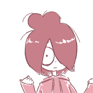 drawing hair_bun hair_covering_eye hair_over_eye hair_over_eye_(maya) hoodie looking_at_viewer maya meta:general_fanart neutral sweater white_void // 400x400 // 23KB
