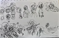 artist:littlebiggity bird birds bubble_gum butterfly call_of_duty coco dress english_text fence flower flower_field ghost_(call_of_duty) gun hat hoodie maya meta:rijkskunst mymy NSB peeb_in_hoodie pencil_medium rifle rock_climbing skateboard skateboarding sun text variant:peeb vera // 3058x1966 // 967KB