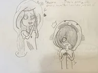 artist:lowercaselambda blobfish coco drawing heart maya meta:general_fanart // 4032x3024 // 1.3MB