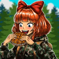 artist:myidistd backpack blue_eyes bow cloud clouds eating freckles meta:general_fanart mymy orange_hair sky stroopwafel tree // 2048x2048 // 664KB