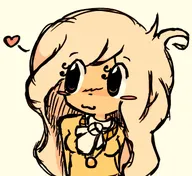 artist:macos9 blonde_hair brown_eyes coco heart meta:general_fanart necklace single_color_background single_colour_background // 1777x1630 // 232KB