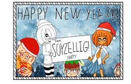 artist:bob artist:oekakigod blushing cato christmas coco collab elf gift happy_new_years henk maya meta:rijkskunst mymy new_year niggerwiggle postcard present santa_hat smiling snowflake swastika thumbs_up transparent_background zartysnowflakes // 2326x1493 // 2.2MB