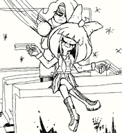 artist:brim blood bottle bullet_holes classroom gun meta:general_fanart mymy pistol vera // 878x956 // 22KB