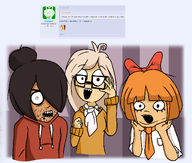 arm artist:rot bowtie clothes coco drawn_background female glasses hair hand marker maya meta:rijkskunst mymy nu_trio open_mouth orange_hair sweater variant:beastjak variant:burnsjak variant:kliksjak yellow_hair // 1859x1579 // 212KB
