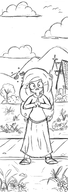 artist:gussywussy black_and_white bush church cloud clouds coco flower flowers hands_together heart hill house meta:general_fanart plant skirt tree // 2137x6000 // 3.7MB