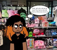 choker cleo clothes english_text kirby luigi_hat mario mario_hat meta:general_fanart necklace partially_dyed_hair plush question_mark skirt text unknown_artist // 960x845 // 101KB