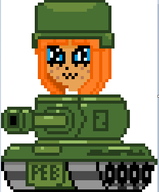 :3 blue_eyes freckles hat meta:general_fanart mymy orange_hair pixel_art tank variant:peeb white_void // 311x376 // 5.6KB
