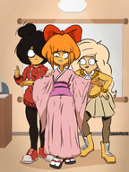 artist:senorock coco dress japan japanese_dress kimono looking_at_viewer maya meta:general_fanart mymy nervous niggerwiggle on oriental_clothing senorock_(artist) thumbs_up // 1620x2160 // 4.0MB