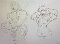 bow buff buff_maya buff_mymy buff_schoppenboer hoodie maya muscular muscular_female muscular_mAYA muscular_MYMY muscular_schoppenboer mymy pencil_(medium) skirt tie // 640x467 // 47KB