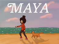 artist:bigzig beach body_of_water cat catears cloud clouds drawing dutch_text ears english_text hair_bun hair_covering_eye hair_over_eye hair_over_eye_(maya) hoodie maya meta:general_fanart nederlandse_tekst Noga open_mouth sea shadow shadows shoe shoes side_profile side_view smiling text water // 2880x2160 // 1.7MB