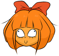 :) artist:peerheer blue_eyes bodiless bow crossover freckles meta:general_fanart mymy orange_hair smile transparent_background // 1215x1141 // 220KB